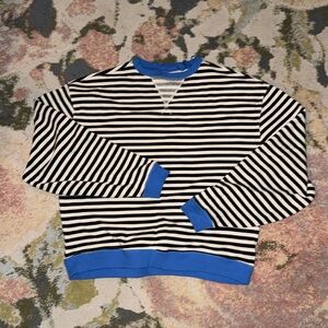 NWOT Free People Classic Striped Oversized Crewneck. XS